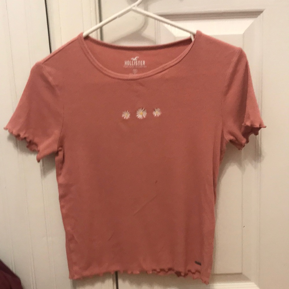 Burgundy flower Hollister shirt